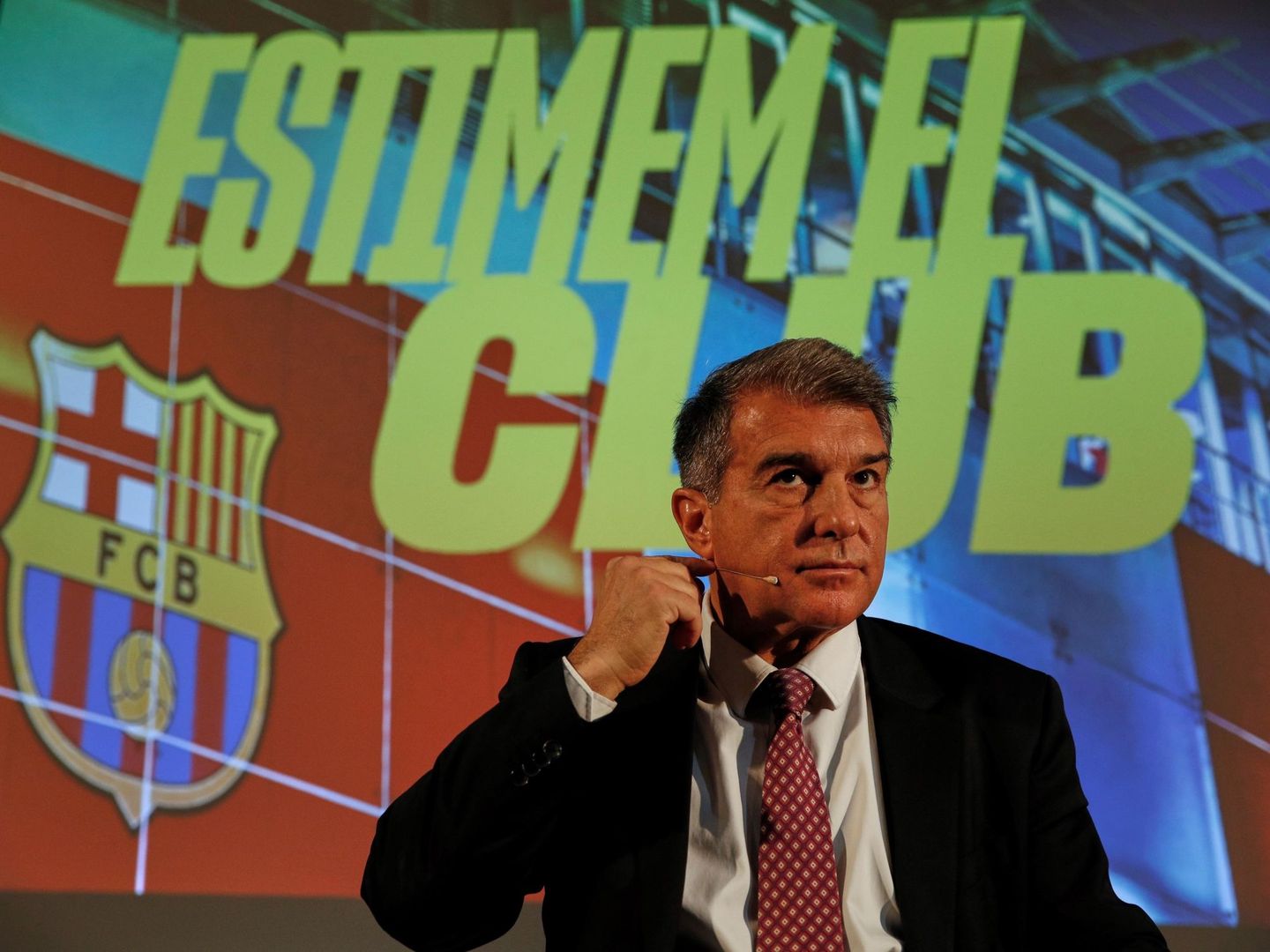 El precandidato a la presidencia del FC Barcelona Joan Laporta, durante un acto. (EFE)