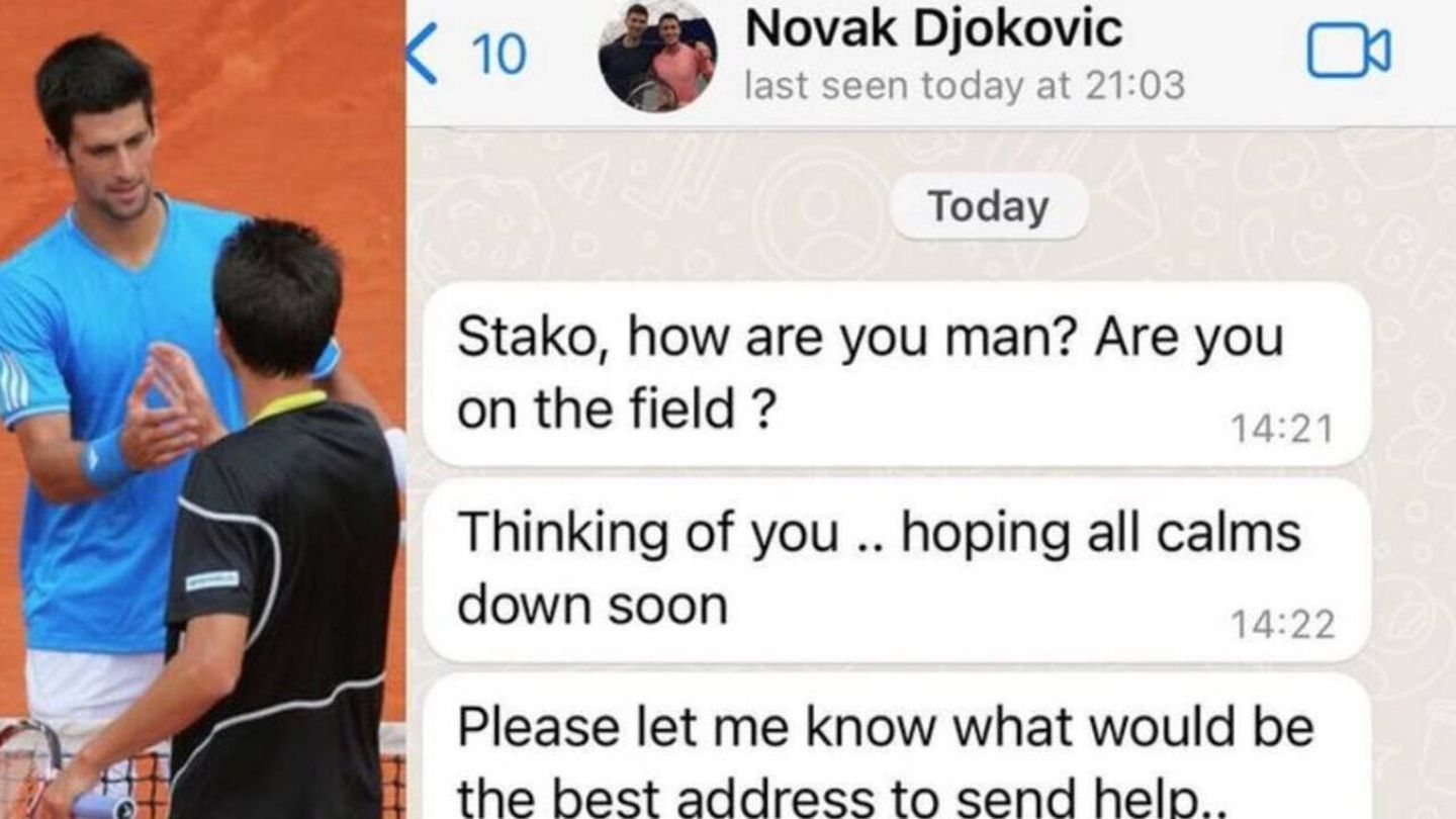 Los mensajes de apoyo de Djokovic a Stakhosky. (stako_s)