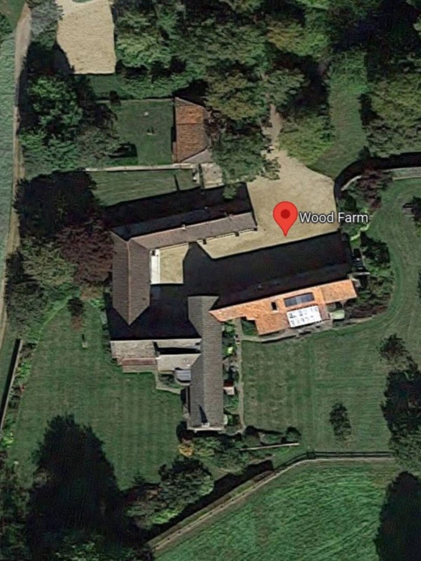 Imagen aérea de Wood Farm, en Sandringham. (Google Maps)