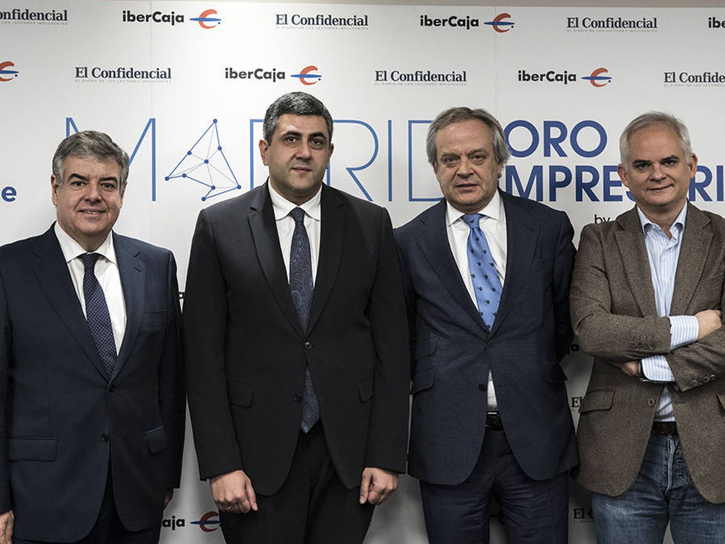 José Morales(Ibercaja), Zurab Pololikashvili (OMT), Hilario Alfaro (Madrid Foro Empresarial) y Alberto Artero (El Confidencial).