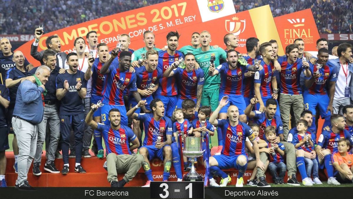 El reinado de Messi no tiene fin y lleva al Barcelona a su tercera Copa seguida