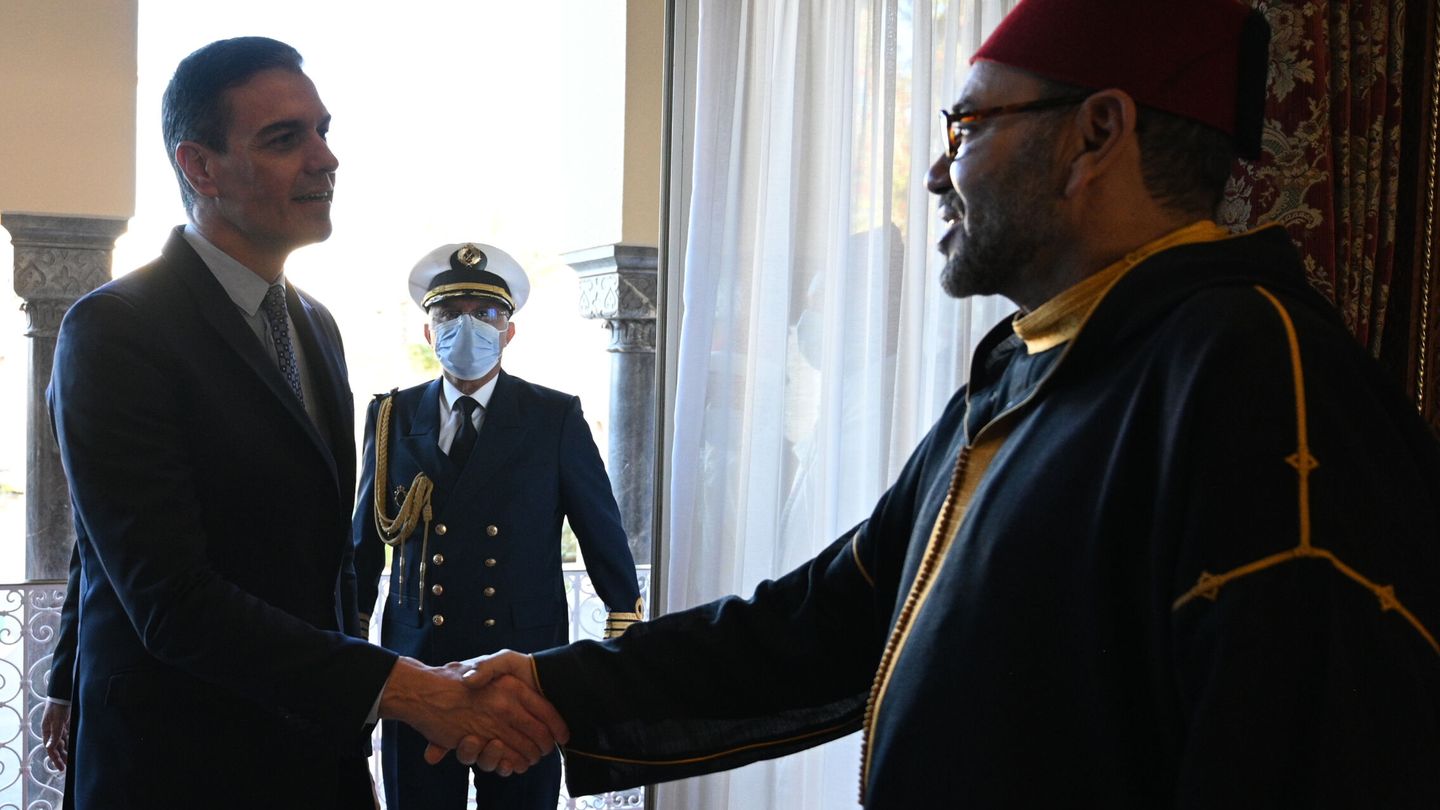 El presidente Sánchez, en su reciente visita a Mohamed VI.
