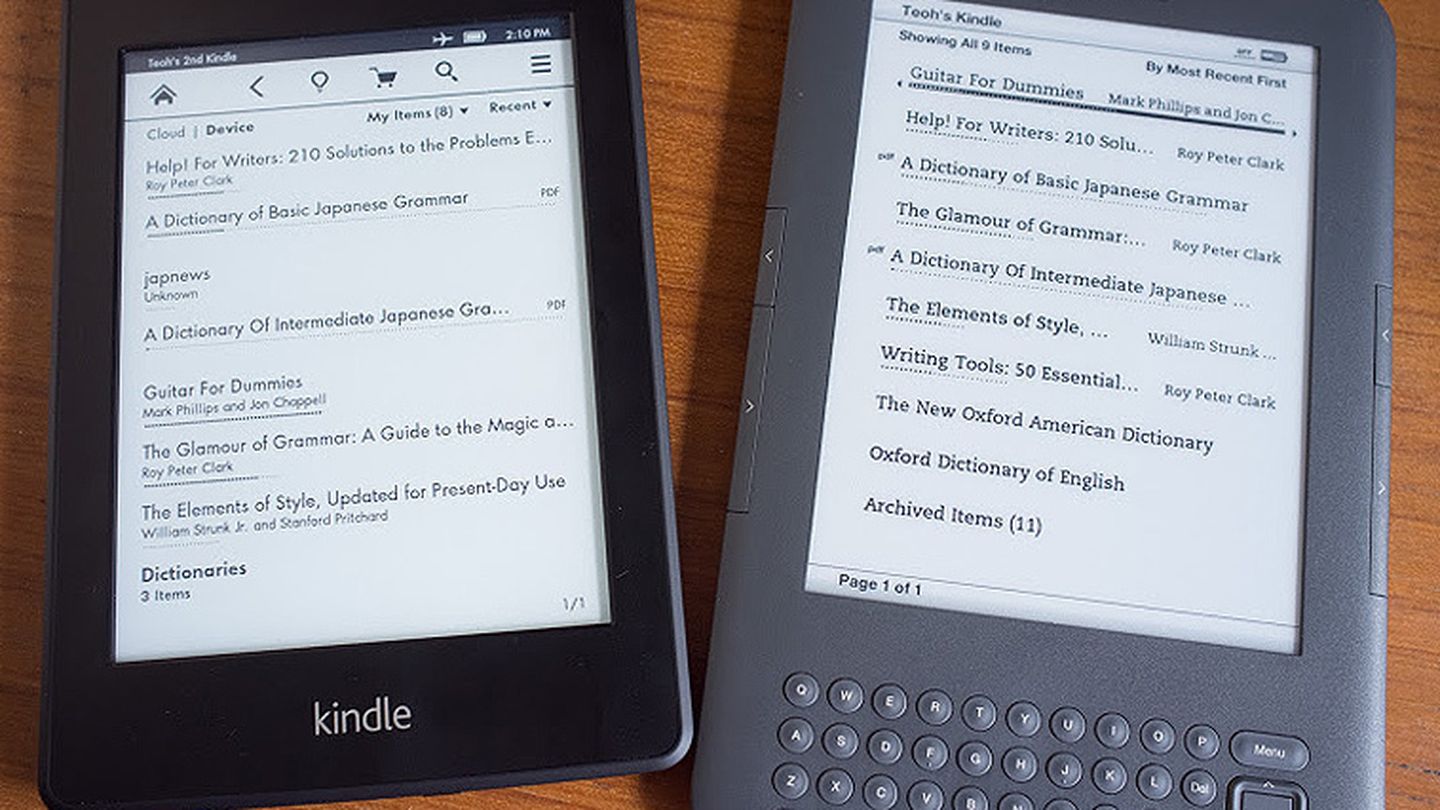 Kindle Paperwhite y Kindle 3, modelos anteriores de Amazon