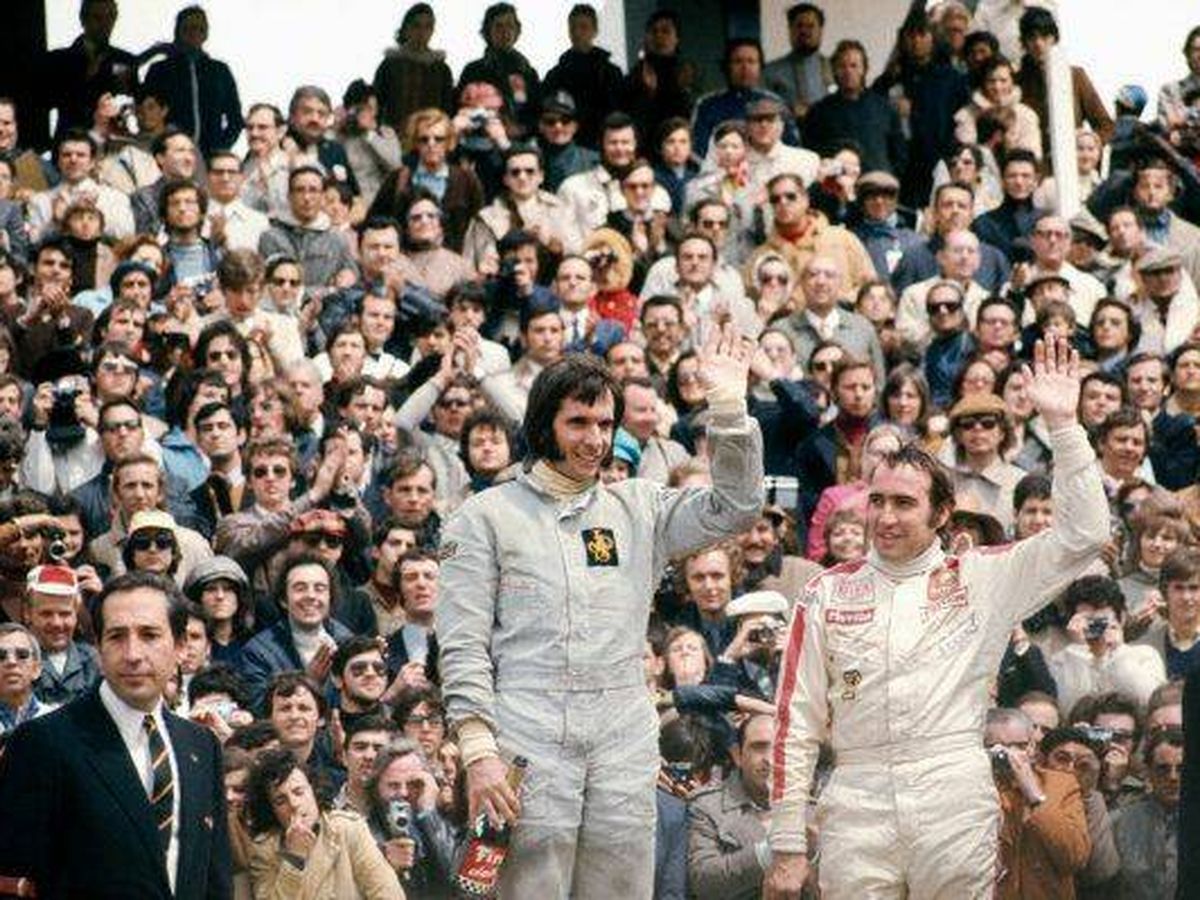 Foto: Miguel Pérez-Mínguez Emerson Fittipaldi y Clay Regazzoni. (Familia Pérez-Minguez)