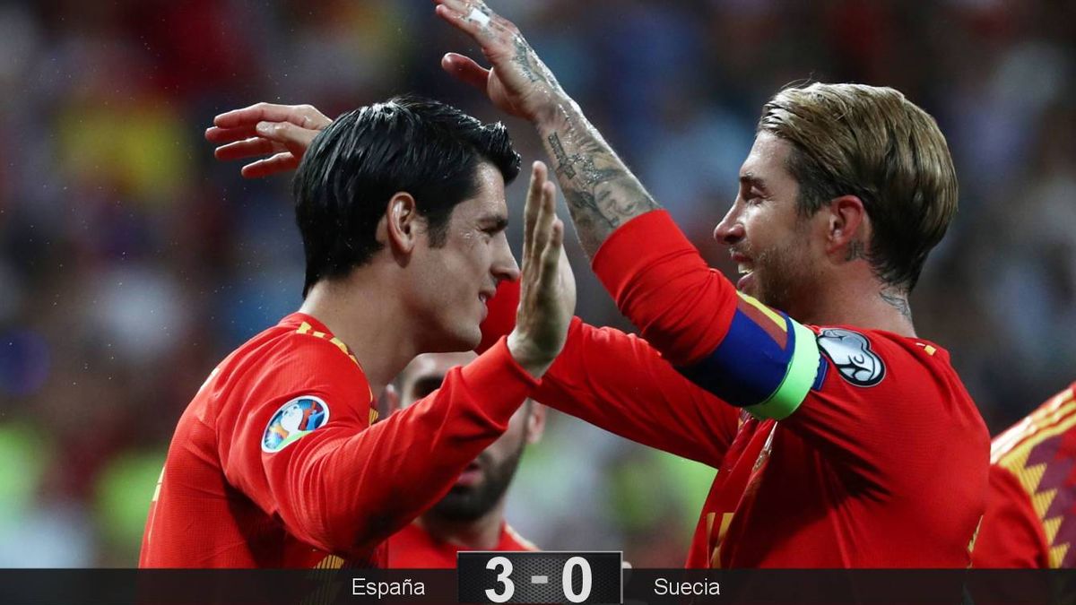 El detalle de Sergio Ramos con Morata en la goleada de España a Suecia