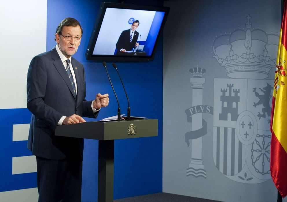 Foto: Mariano Rajoy tras una reunión de jefes de Estado y Gobierno de la UE. (Efe)