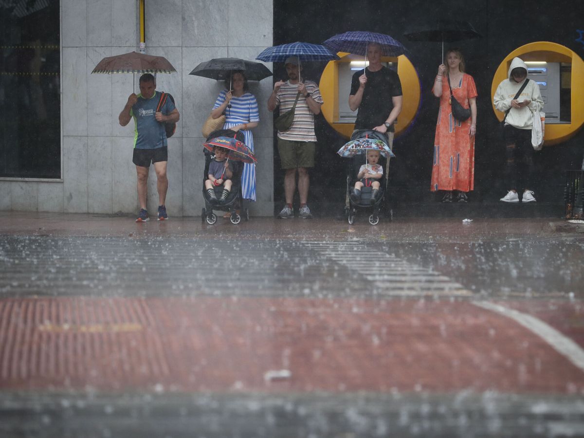 Foto: Fuertes lluvias en Valencia. (EFE/Juan Carlos Cárdenas)