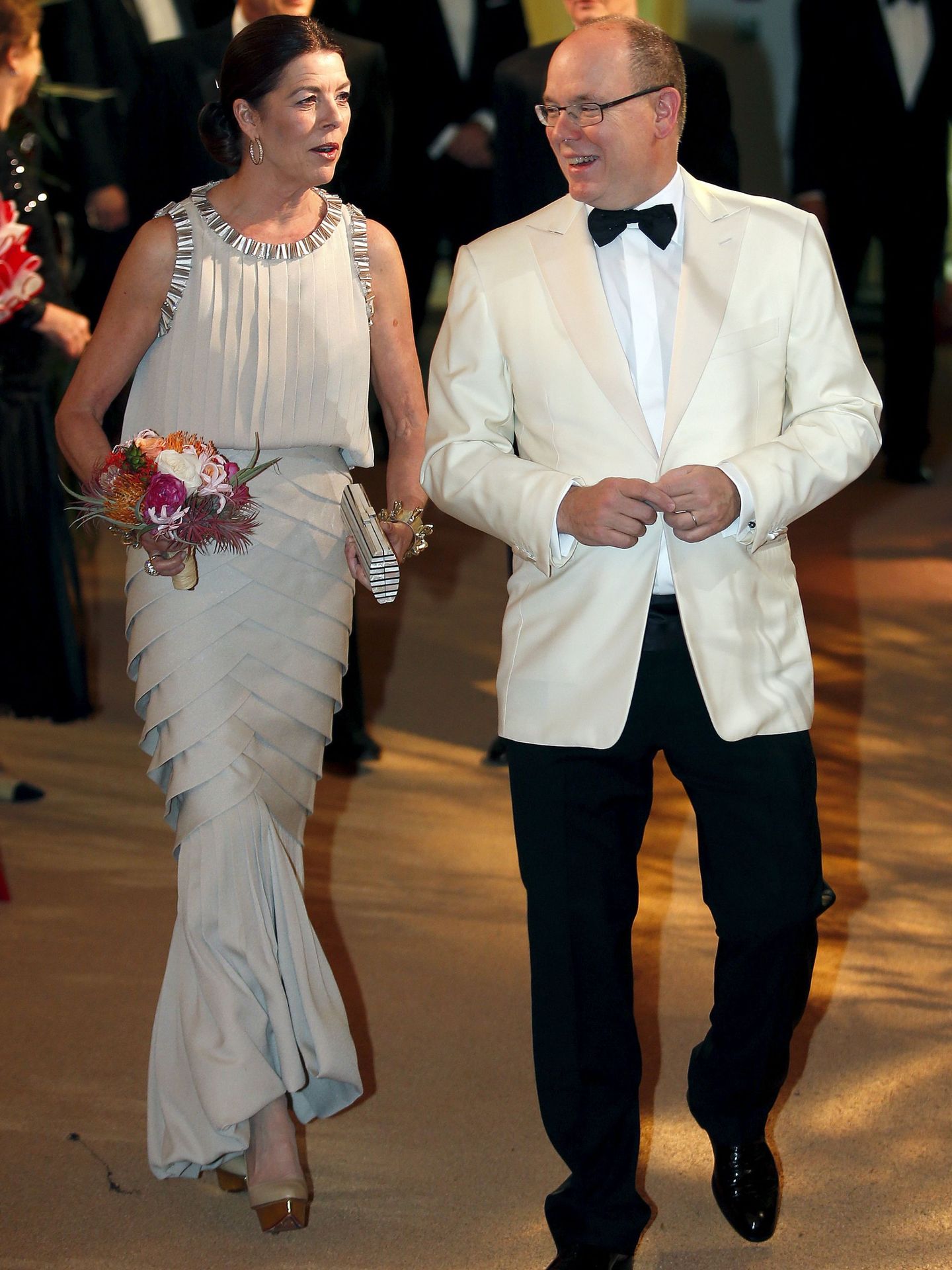 Carolina y Alberto de Mónaco, en el Baile de la Rosa de 2016. (Reuters/Eric Gaillard)