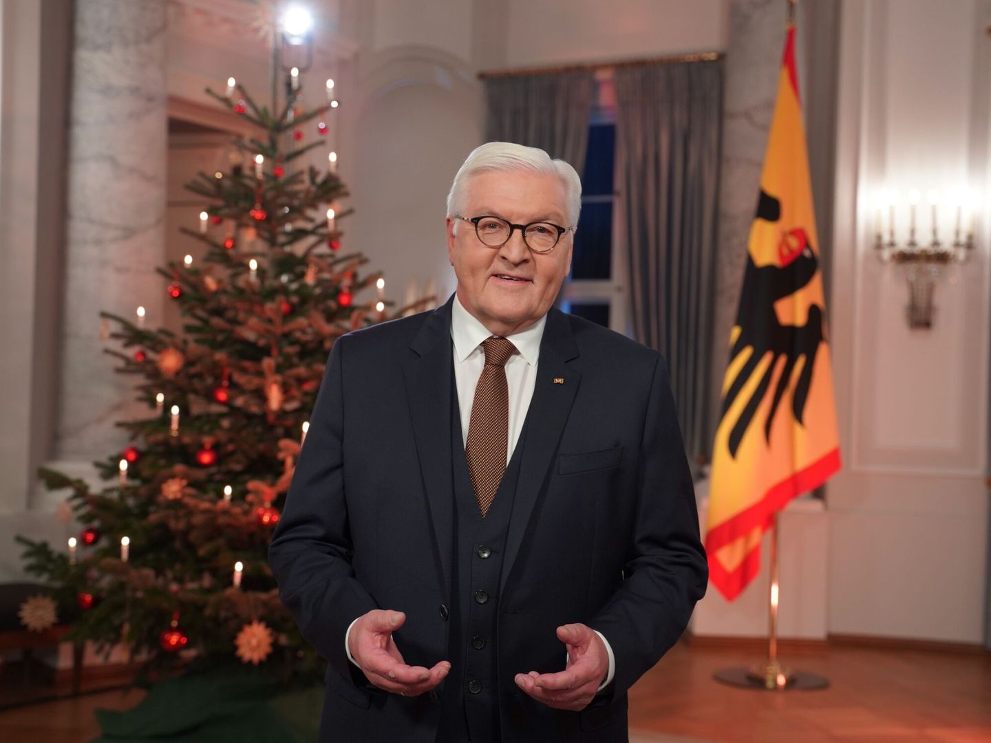 Frank-Walter Steinmeier, presidente de Alemania, durante su discurso navideño de 2021 (Reuters)