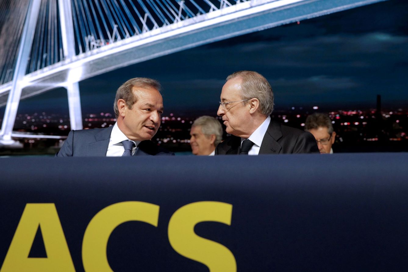 El presidente de ACS, Florentino Pérez, y el consejero delegado, Marcelino Fernández, en 2019. (EFE)
