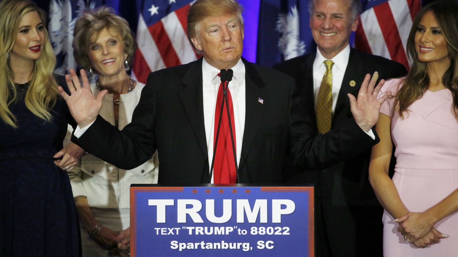 Foto: Trump se dirige a sus partidarios tras su victoria en Carolina del Sur (Reuters)