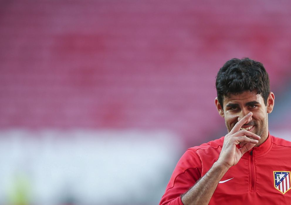 Foto: Diego Costa en la previa de la final qus su exequipo jugó contra el Real Madrid (Efe).
