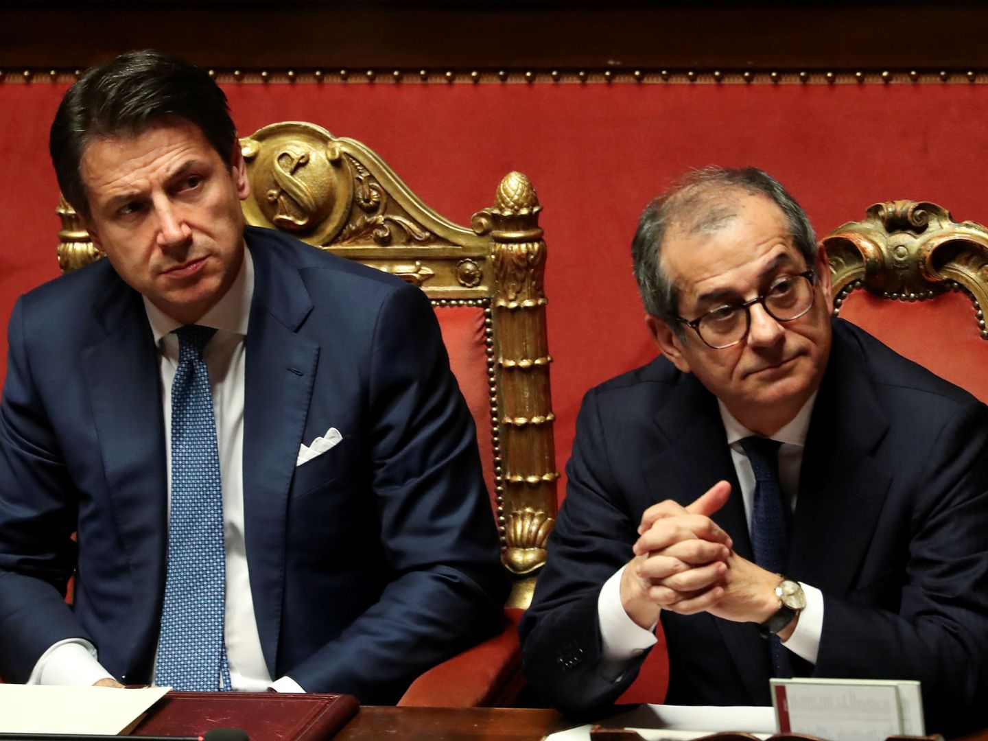 Giuseppe Conte y Giovanni Tria. (Reuters)