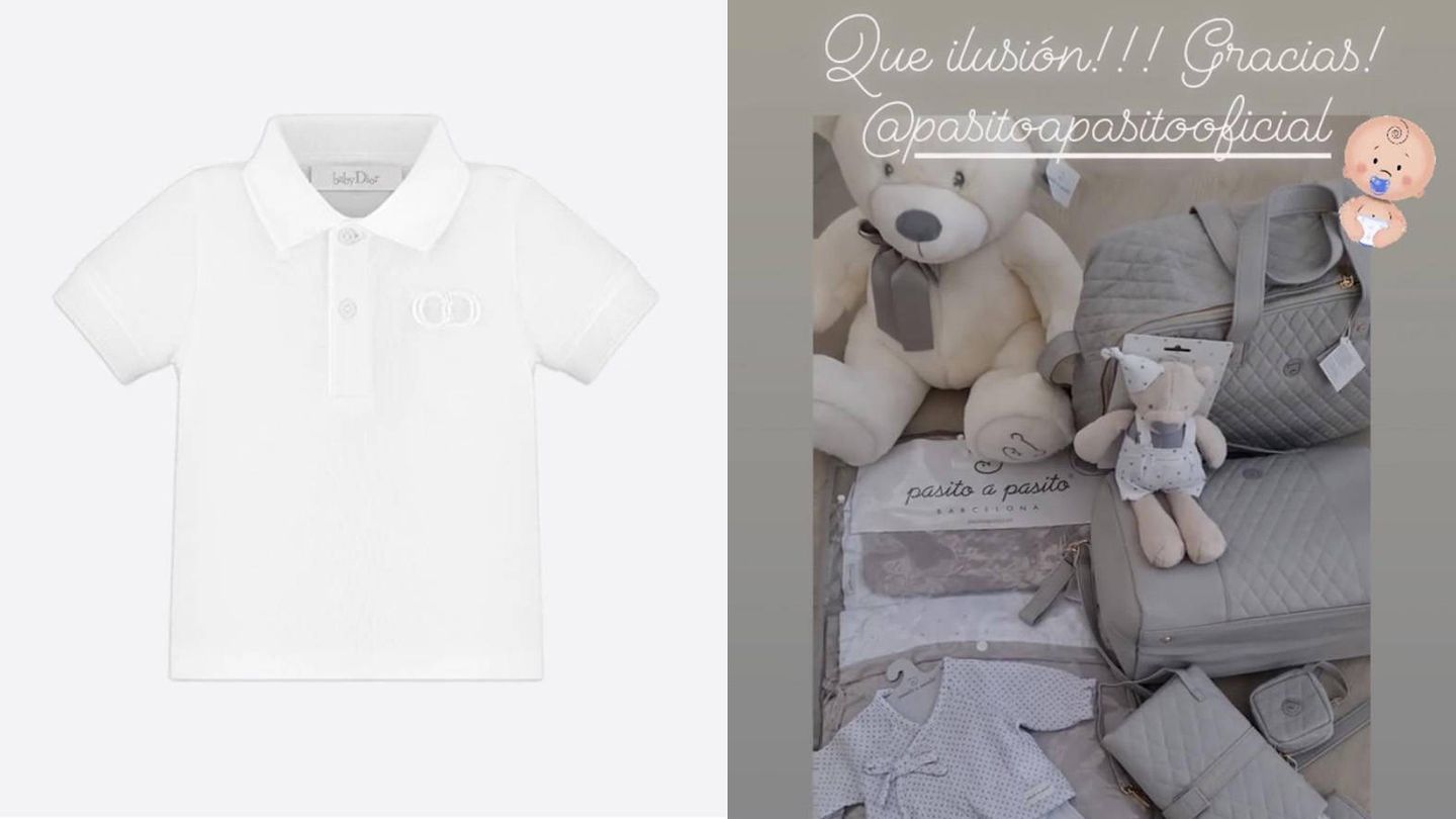 Algunos de los regalos que Paula Echevarría ha recibido para su bebé. (Cortesía Dior / Instagram @pau_eche)