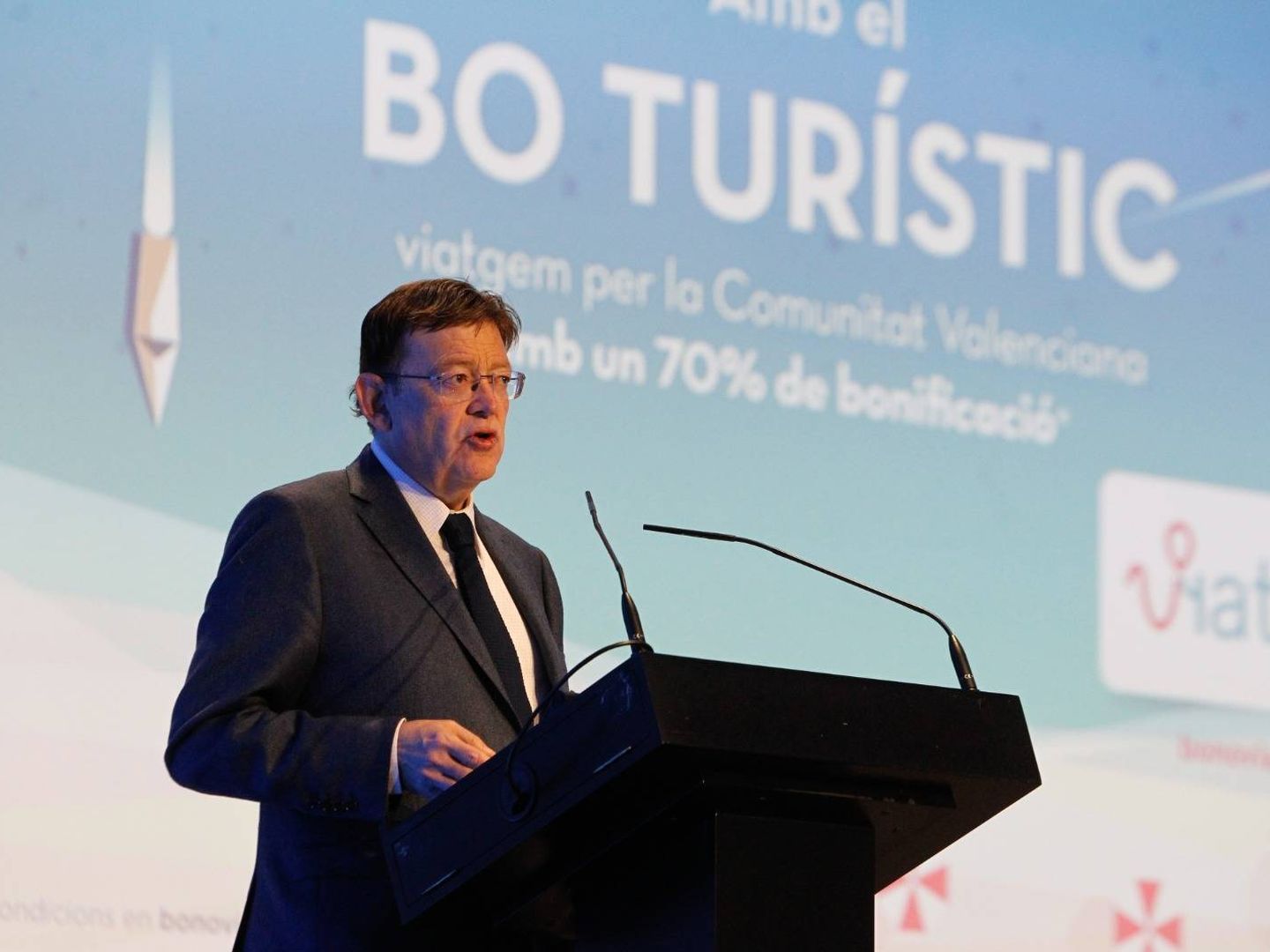 Ximo Puig, en la presentación del bono turístico de la Generalitat valenciana. (GVA)