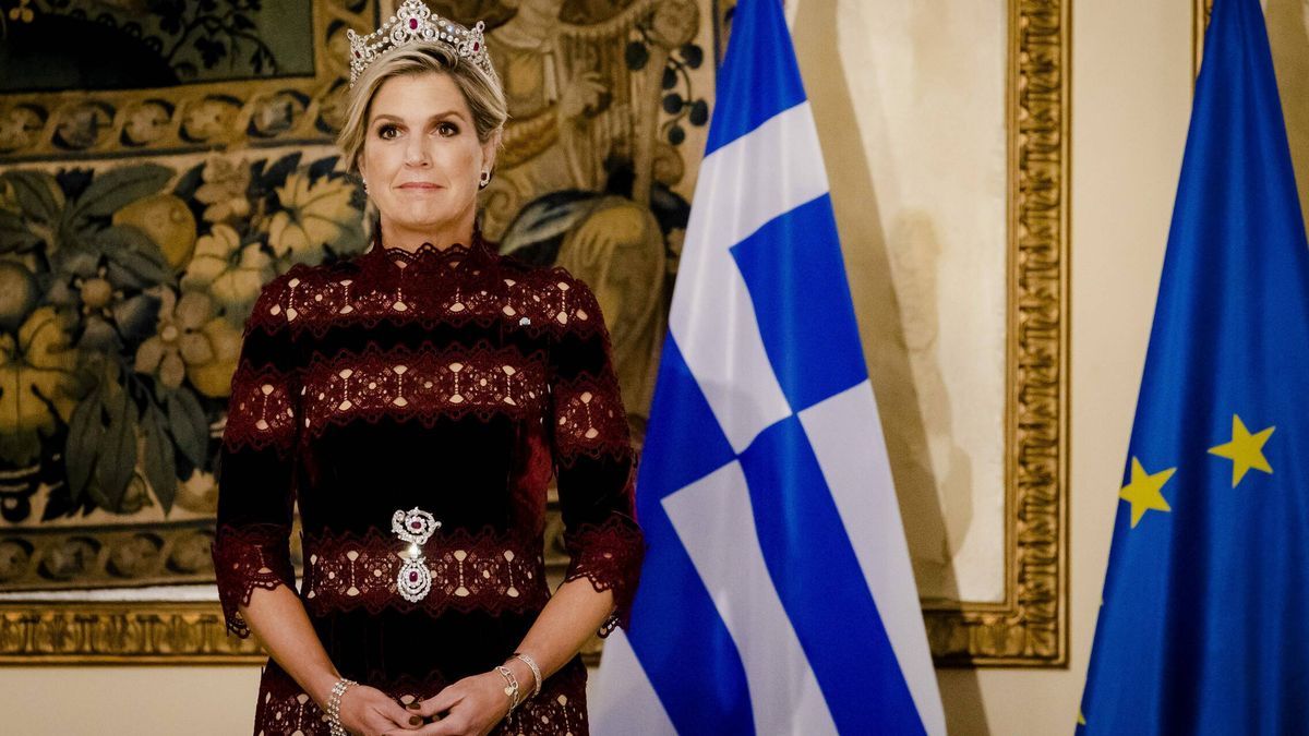 Máxima de Holanda, de cena de gala en Grecia: vestido de estreno y la tiara Mellerio