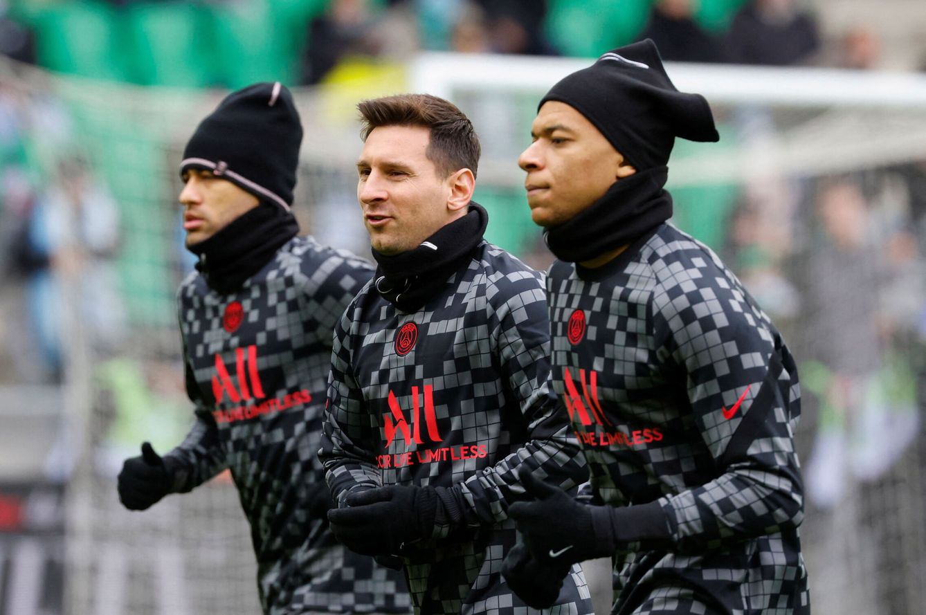Neymar, Messi y Mbappé en un encuentro del PSG. (Reuters)