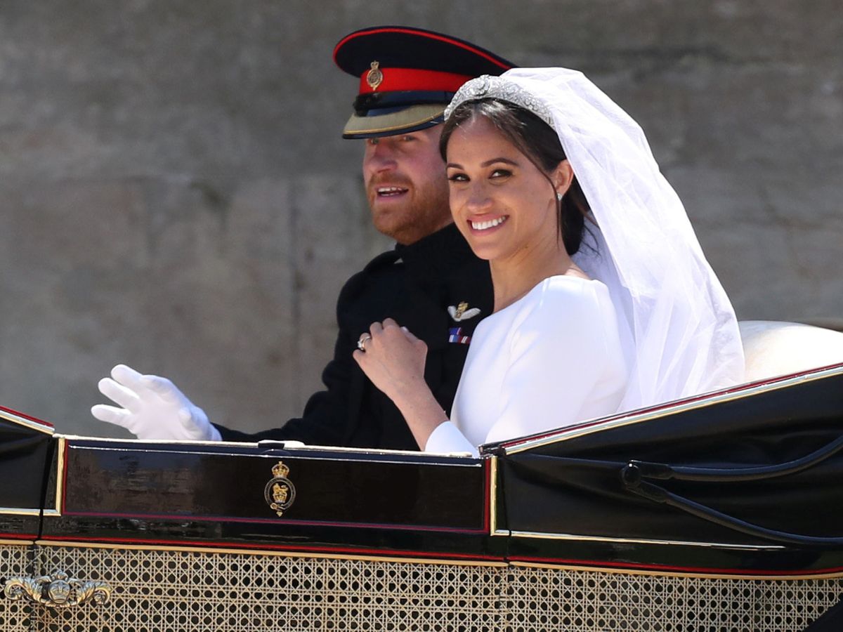 Foto: Meghan Markle y el príncipe Harry el día de su boda. (Reuters)