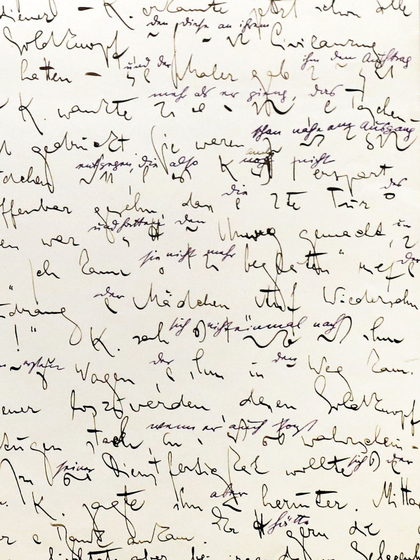 Detalle de una página del manuscrito original de 'El proceso'. (EFE/Felipe Trueba)