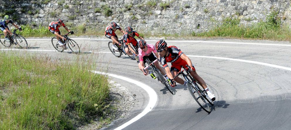 Samuel Sánchez y Cadel Evans durante una etapa del Giro (Imago).