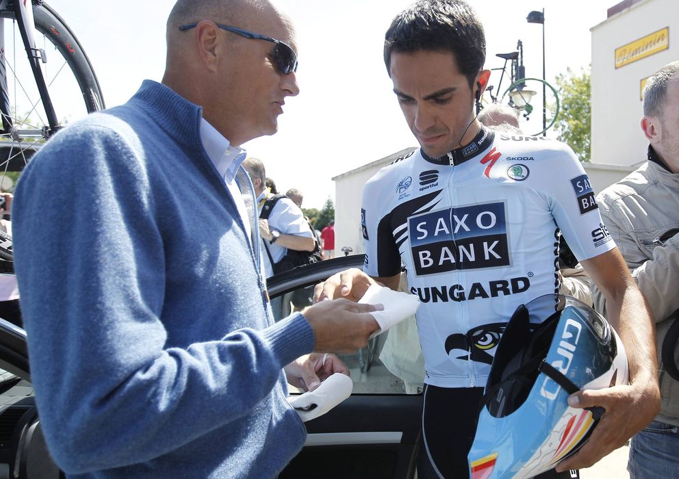 Foto: Bjarne Riis sueña con ver conseguir a Alberto Contador un doblete esta temporada.
