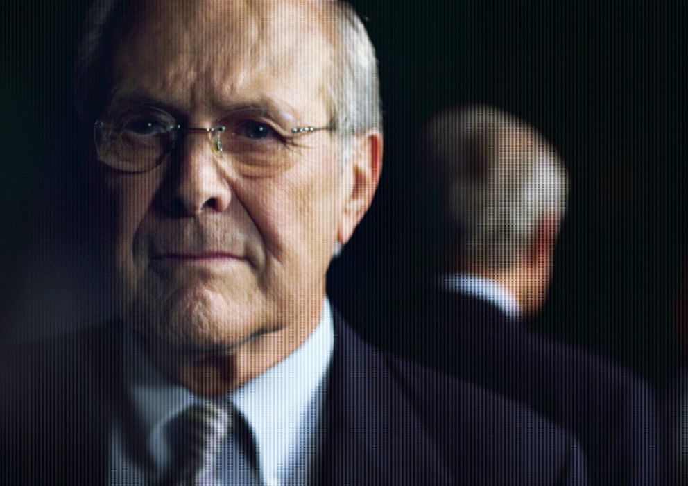 Foto: Donald Rumsfeld durante la grabación del documental
