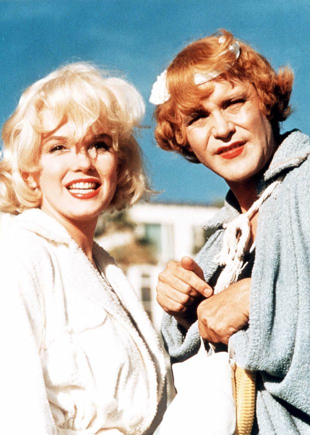 Marilyn Monroe y Jack Lemmon, en 'Con faldas y a lo loco'.(CP)