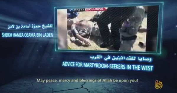 Foto: Captura de pantalla del video en el que Hamza Bin Laden aconseja a futuros mártires