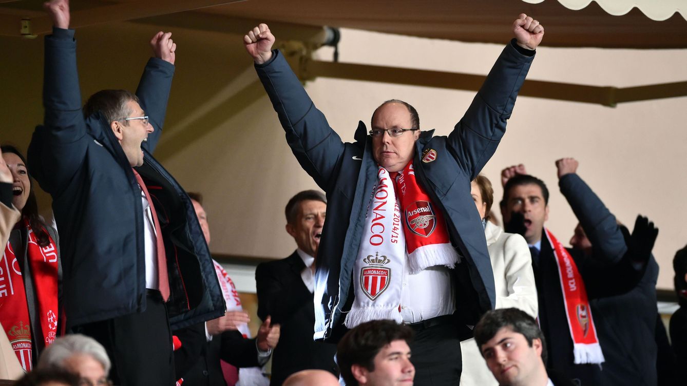 Foto: Rybolovlev y el Príncipe Alberto celebran la clasificación del Monaco a cuartos contra el Arsenal (Cordon Press).
