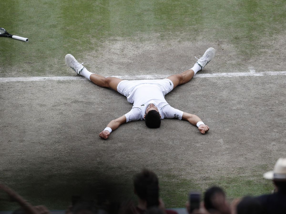 Foto: Djokovic, después del último punto. (REUTERS)