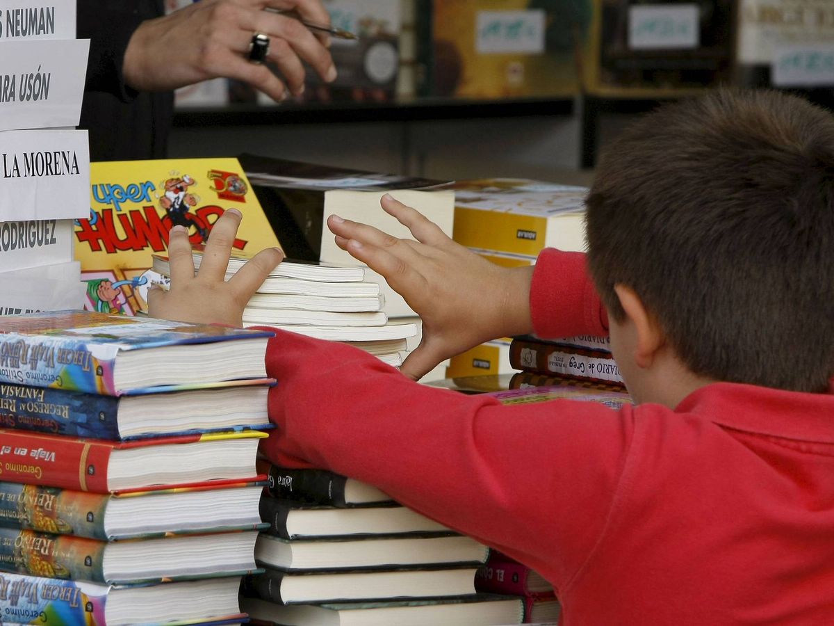 Foto: Un niño ante libros infantiles en una de las casetas de la Feria del Libro. (EFE/archivo/Fernando Alvarado).
