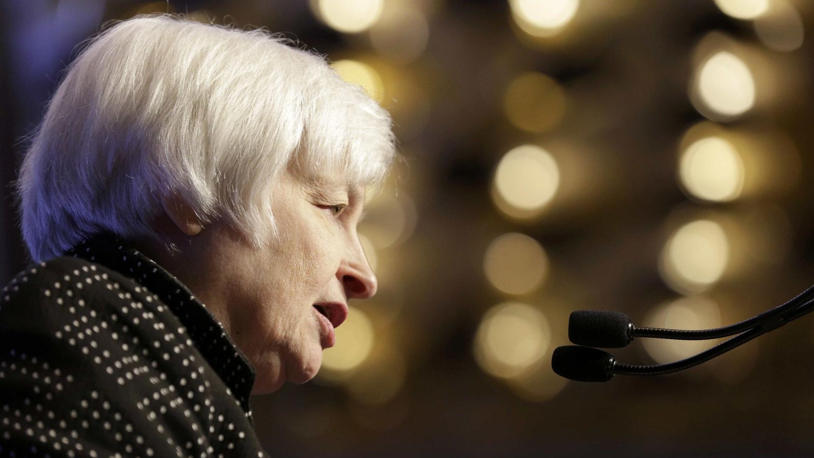 Foto: La presidenta de la Reserva Federal en su intervención en el Club Económico de Washington. (Reuters)