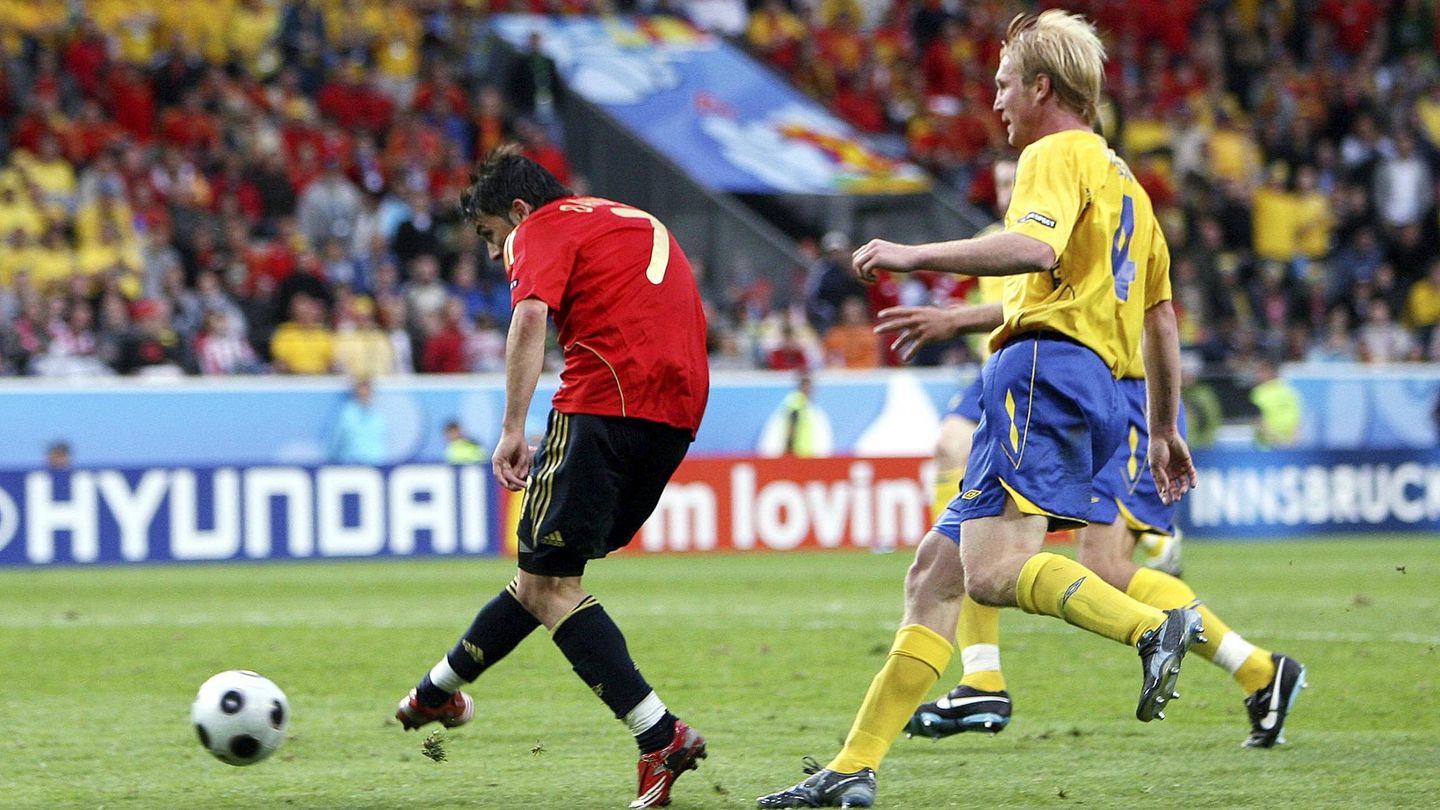 El último España-Suecia se juego en la fase de grupos de la Eurocopa 2008. Ganó la Selección 1-2. (Reuters)