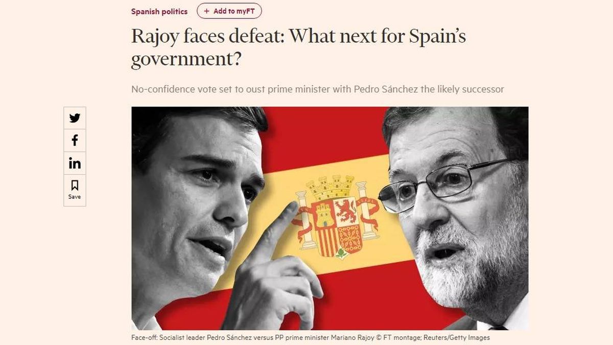 Moción de censura | El 'Financial Times' describe a Sánchez como "Mr. Guapo"