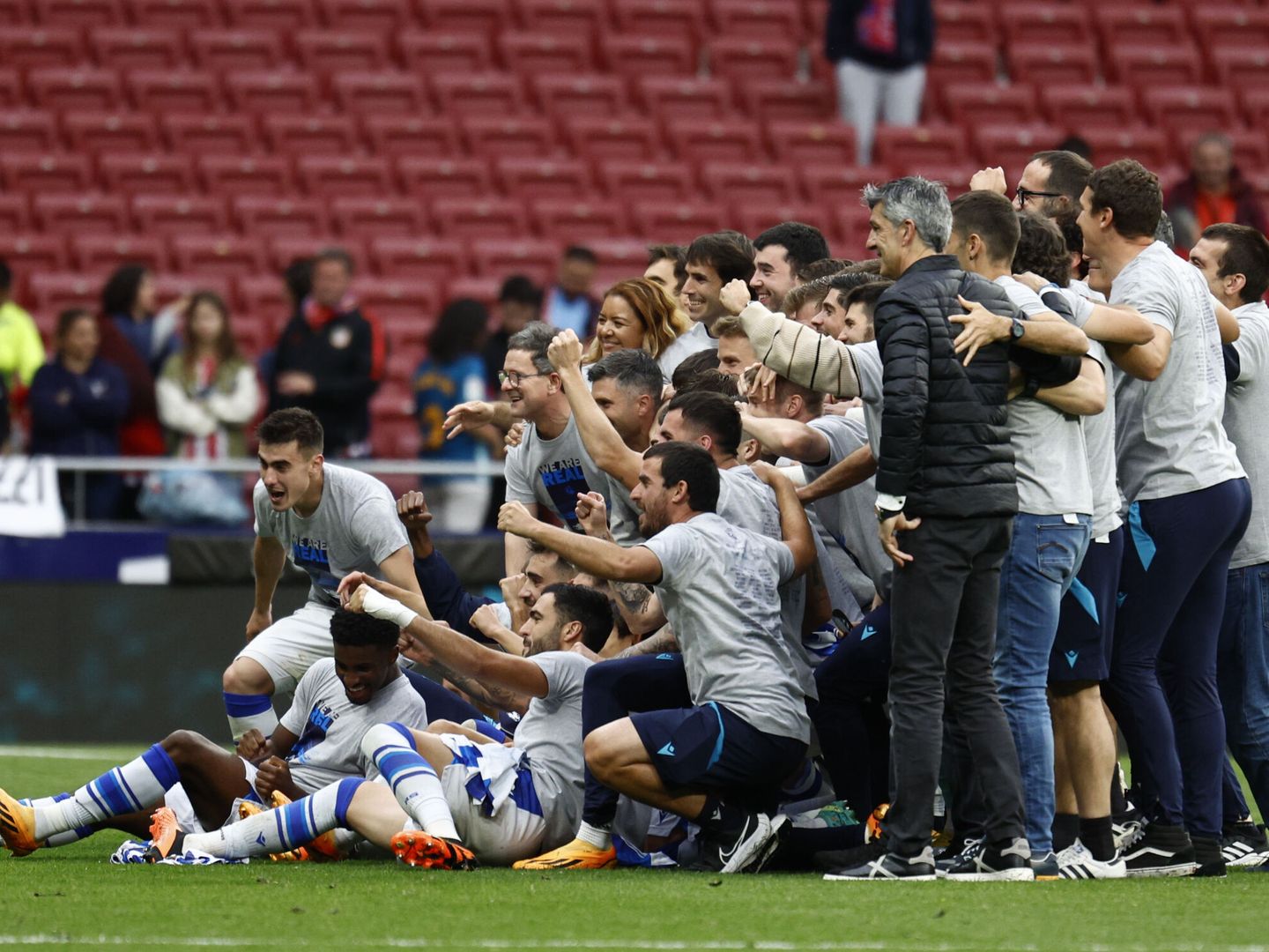 La Real celebra la clasificación para la Champions. (EFE/Rodrigo Jiménez)