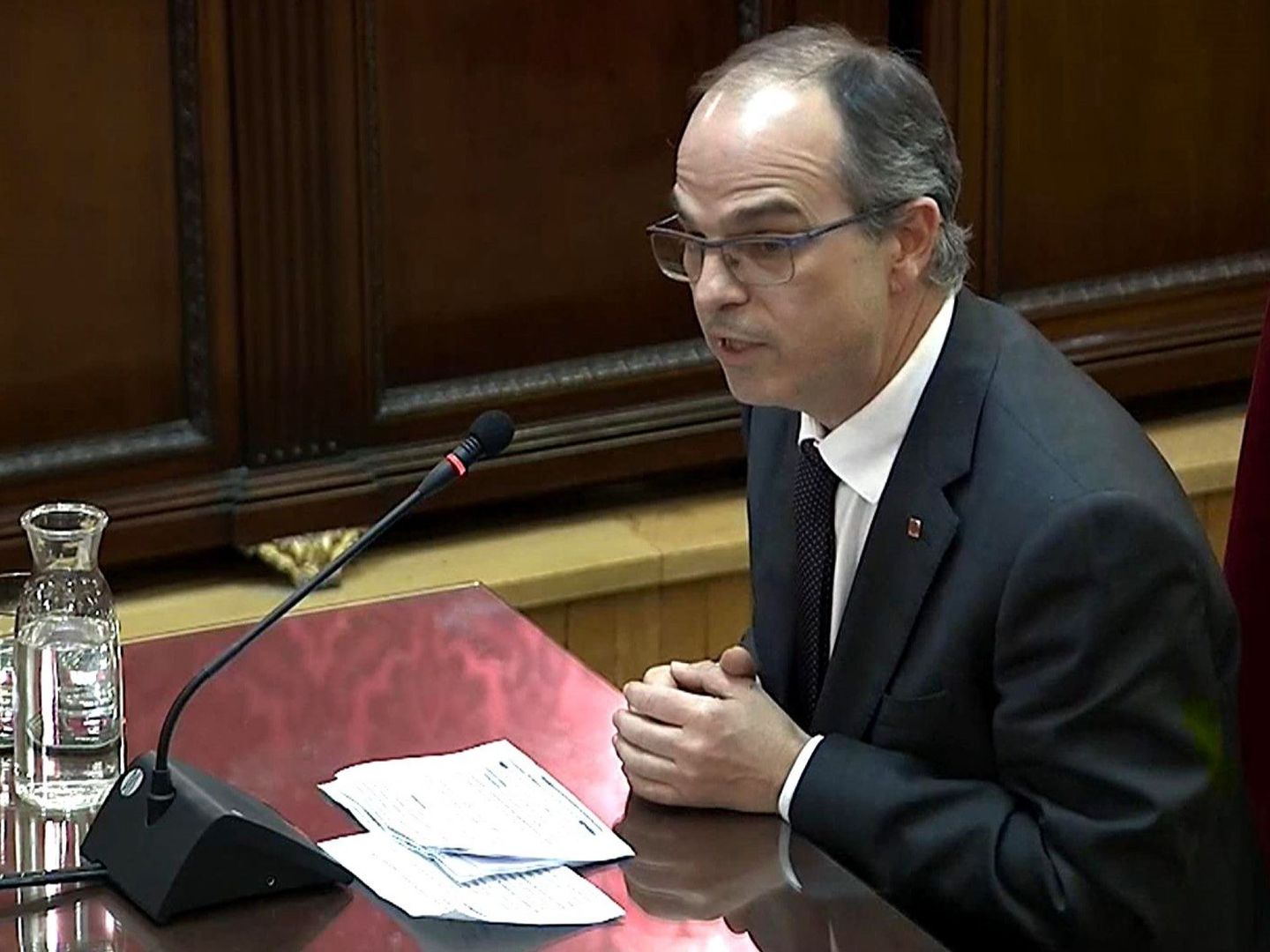 Jordi Turull, durante su declaración en el Supremo. (EFE)