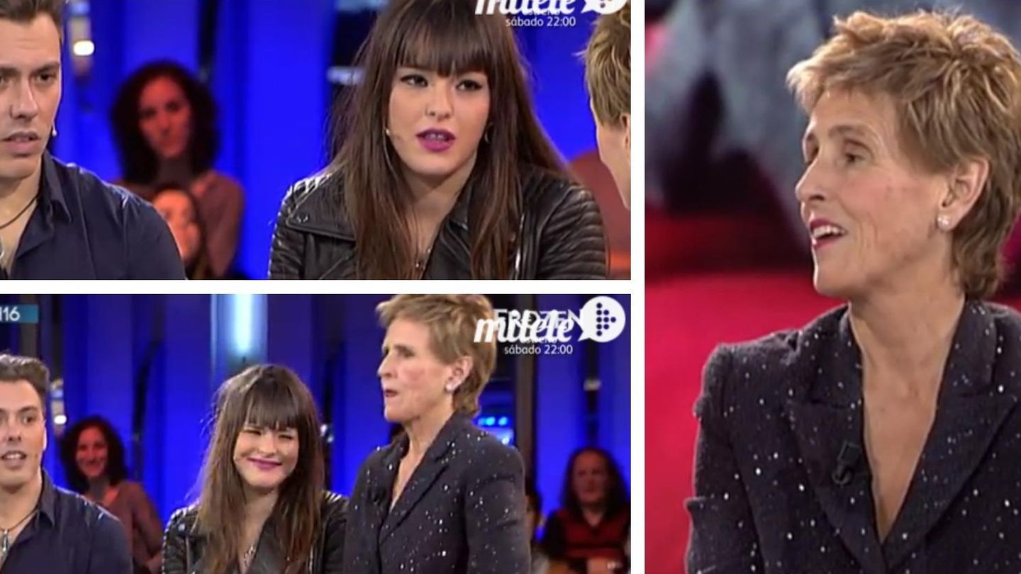 Carlos, Marta y Mercedes Milá durante la entrevista en plató