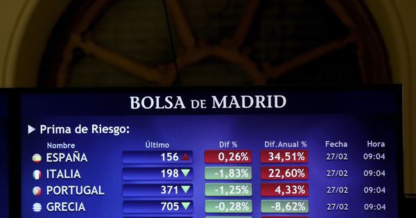 Foto: Panel informativo de la Bolsa de Madrid. (EFE)