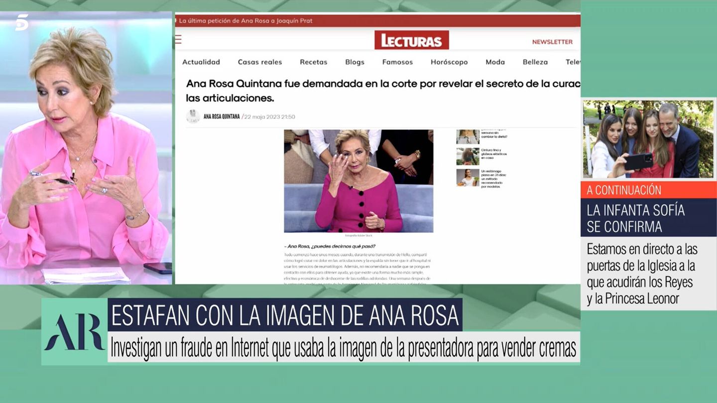 Ana Rosa, en 'El programa de AR'. (Telecinco)
