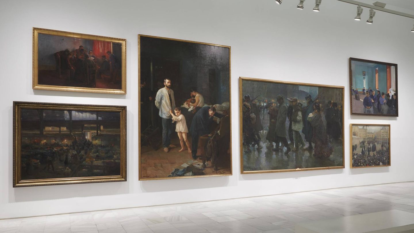 En el centro, el cuadro de Romero de Torres 'Conciencia tranquila'. (Museo Reina Sofía) 