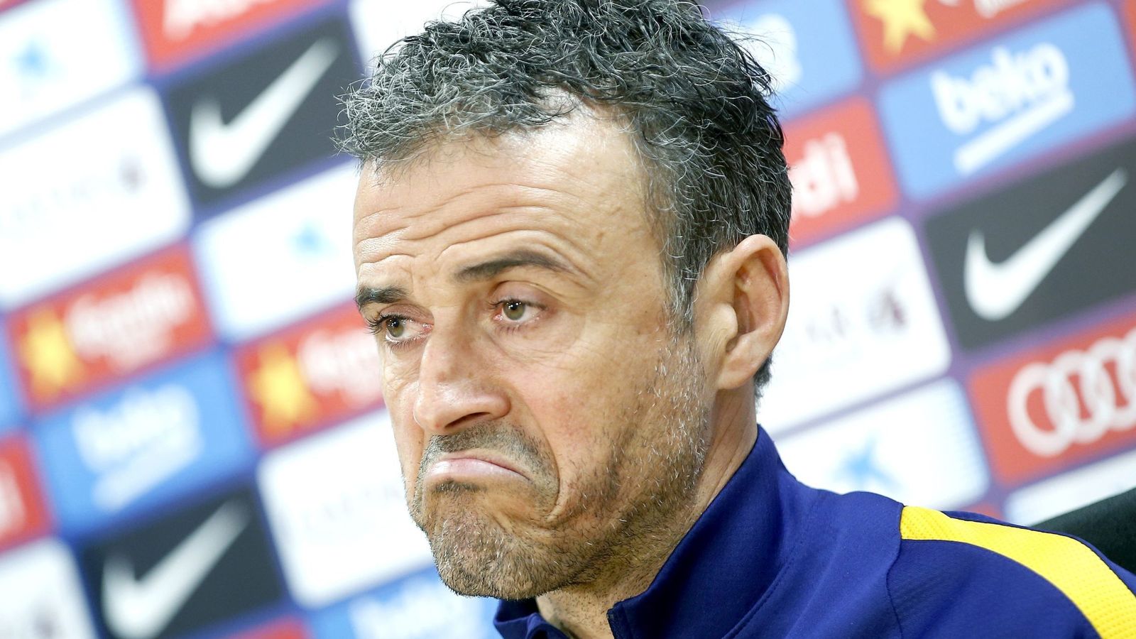 Foto: El entrenador del Barcelona, Luis Enrique Martínez, en rueda de prensa (Efe).