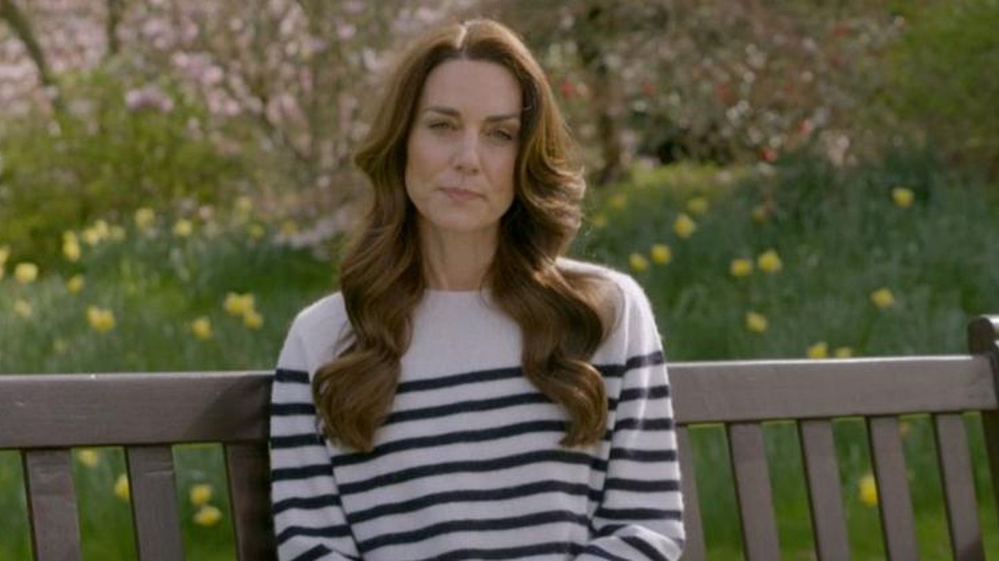 Una imagen de Kate Middleton en el vídeo de su comunicado. (BBC)