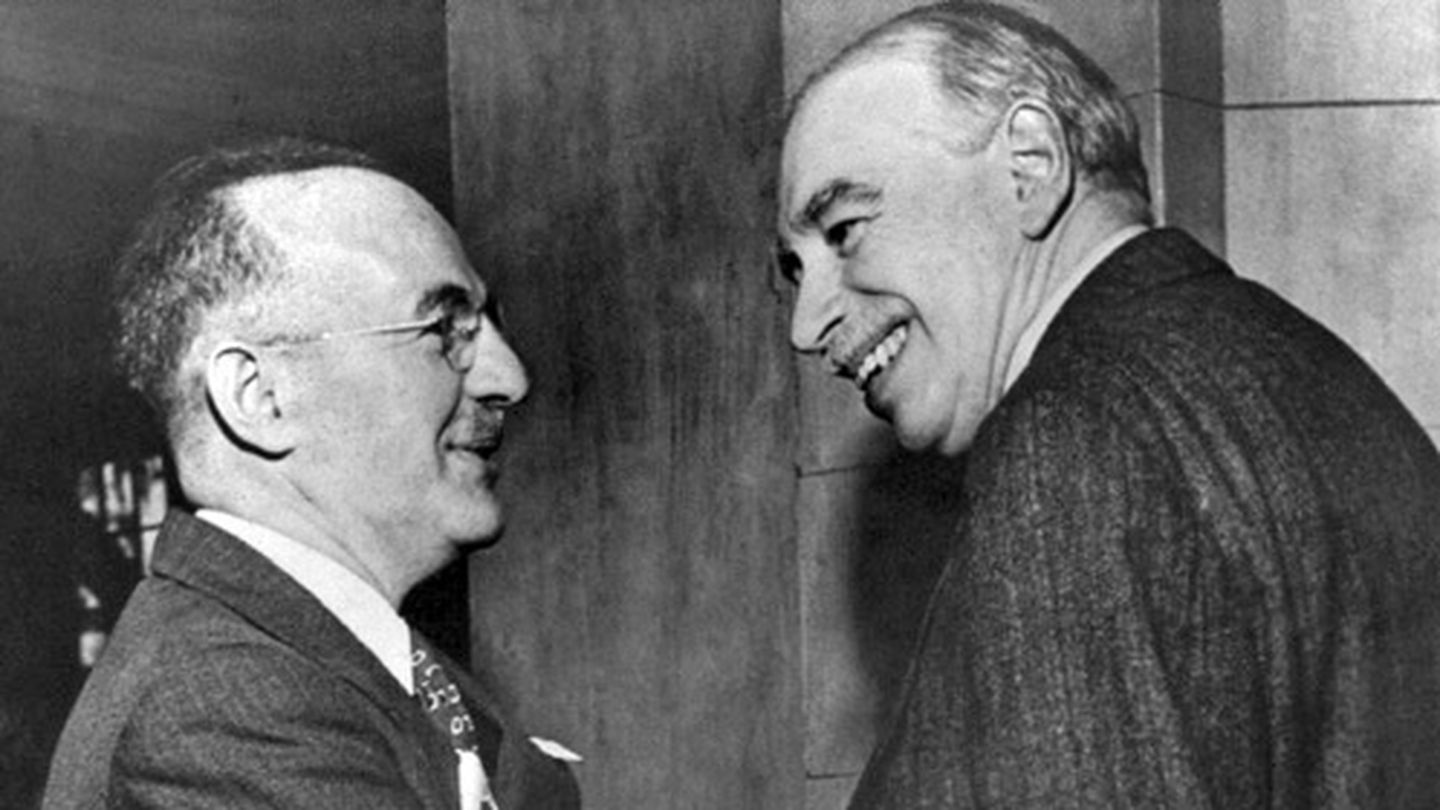 Harry Dexter White (izq.) y  John Maynard Keynes (dch.), artífices de los acuerdos de Breton Woods. 