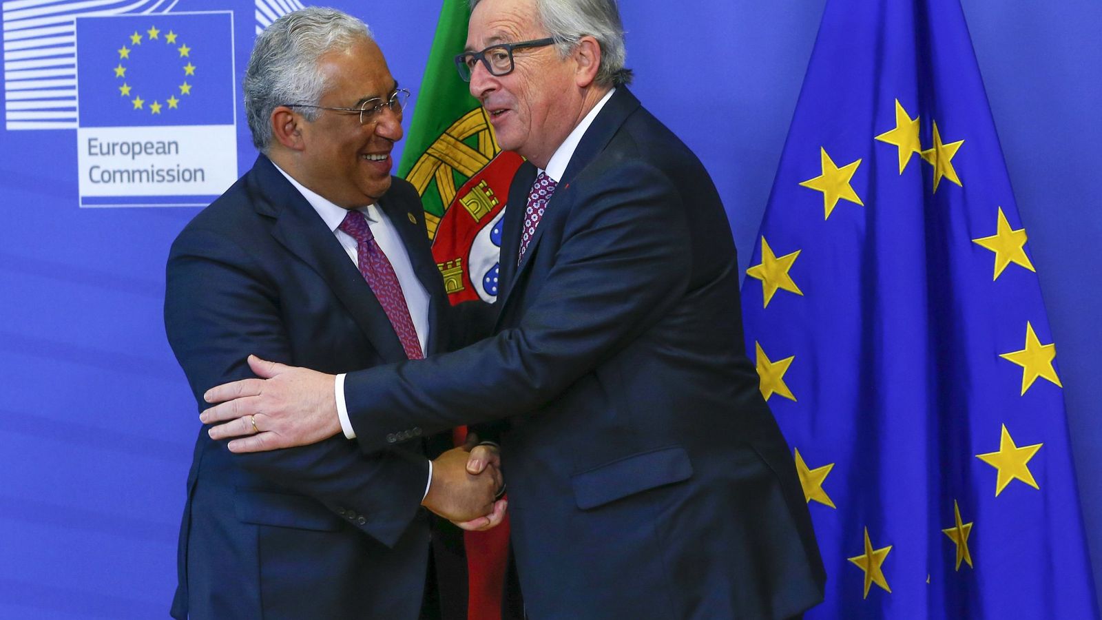 Foto: António Costa y Jean-Claude Juncker, el pasado mes de febrero en Bruselas. (Reuters)