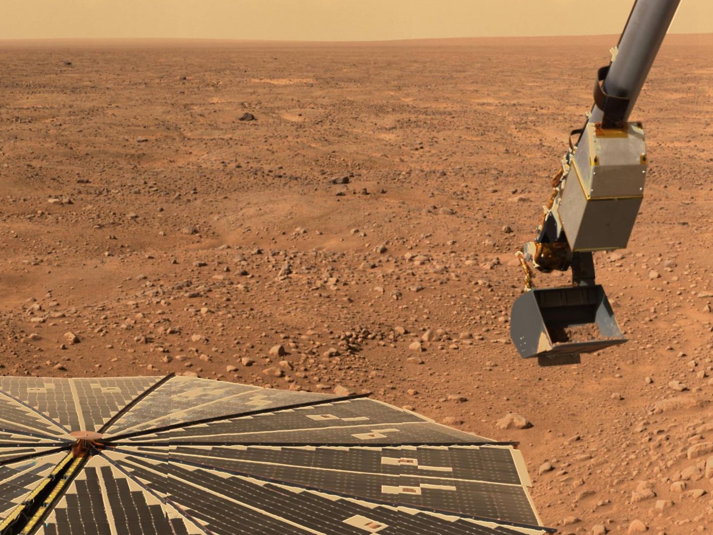 Imagen de la superficie de Marte enviada por la Phoenix Mars Lander de la NASA. (Reuters)