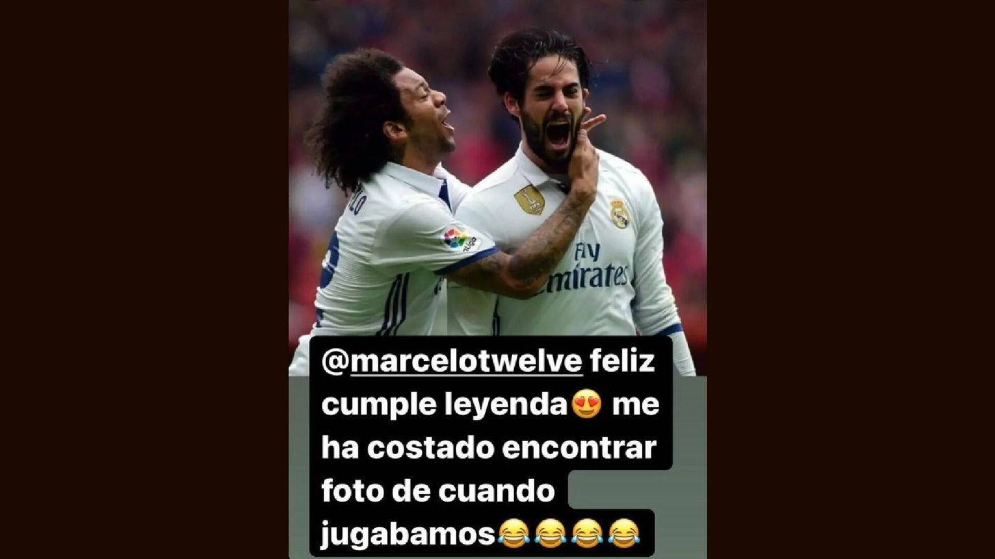 La felicitación de Isco a Marcelo.