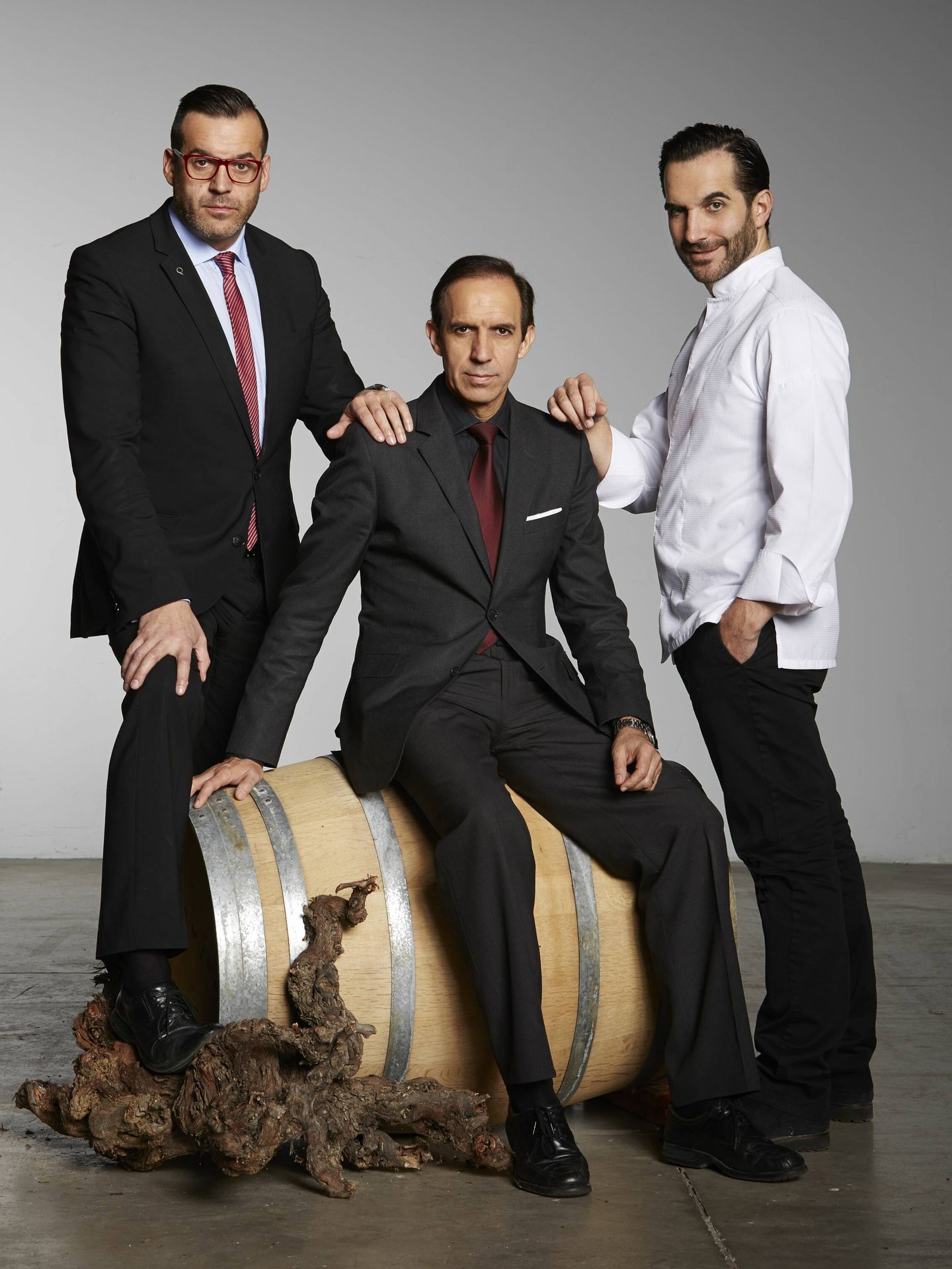 Los Sandoval: Juan Diego (jefe de sala), Rafael (sumiller) y Mario. (Cortesía)