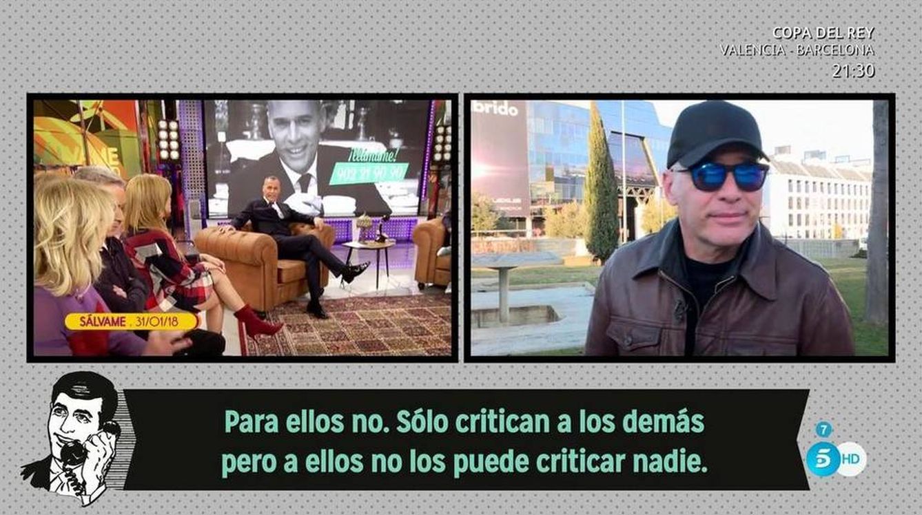 Carlos Lozano en su conexión con 'Sálvame'. (Mediaset España)