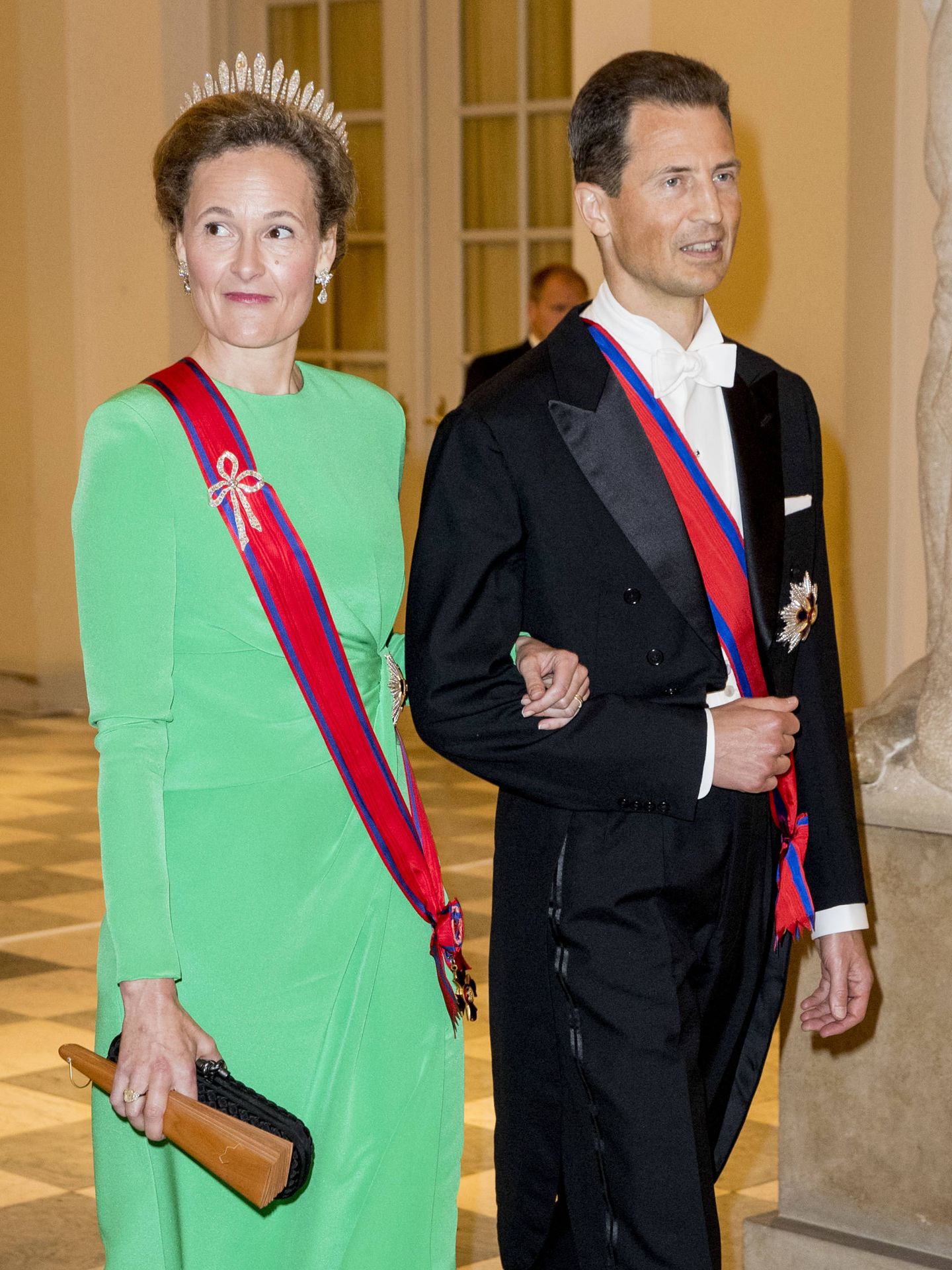 Sophie y Alois de Liechtenstein, en el 50º cumpleaños de Federico de Dinamarca. (Getty)