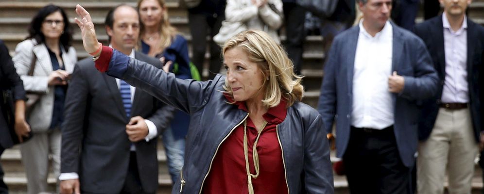 Former catalan vice-president joana ortega leaves the catalonia's supreme court after testifying for the 9n consultation, in barcelona